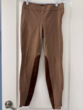 WHBM Brown Riding Style Leggings with Suede Inner Knee Panels